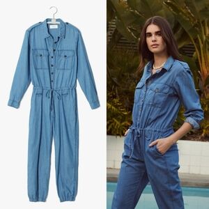 Xirena Blue Wyat Chambray Denim Jumpsuit Women's Size Medium Cotton